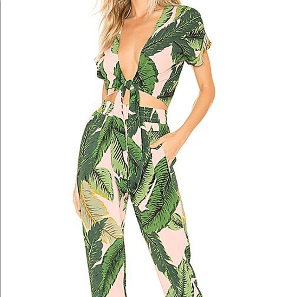 High waisted two piece tropical set
